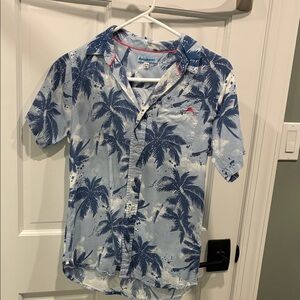 Tommy Bahama Kids Blue Palm Print Shirt